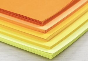 colored paper stacked up