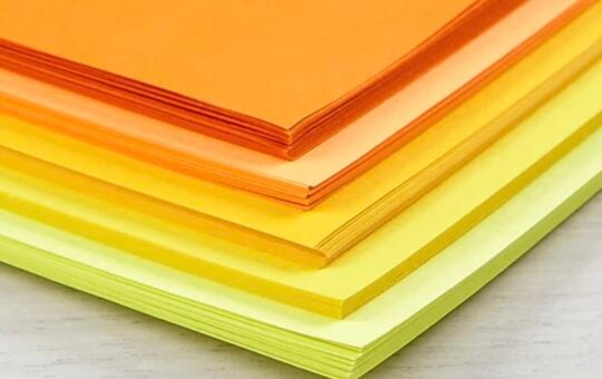 colored paper stacked up