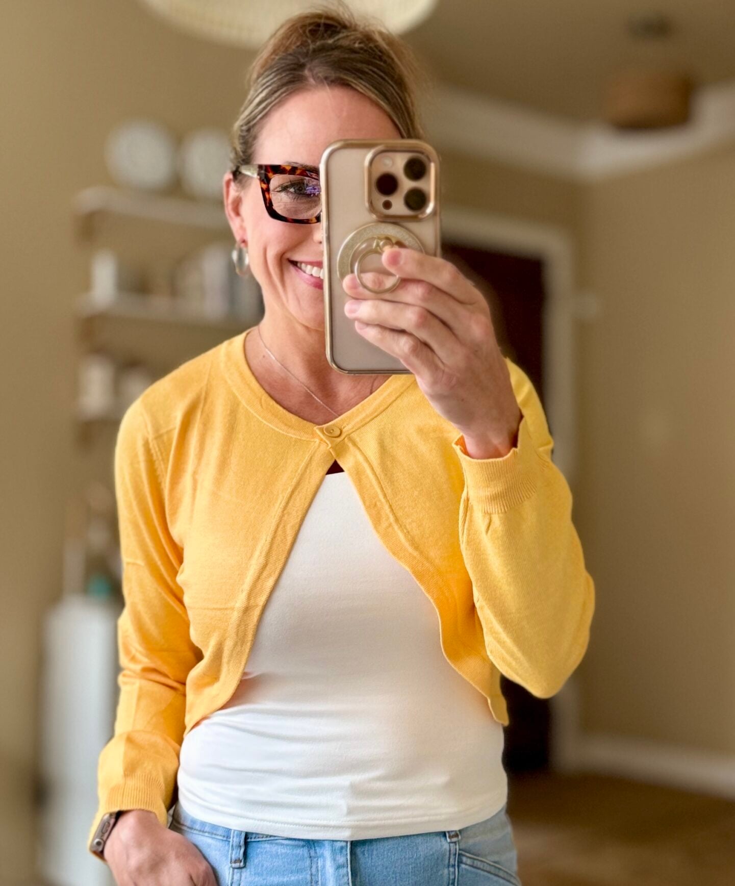 cropped yellow sweater zeagoo