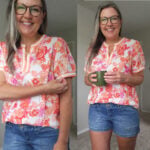 jamie floral blouse stripe