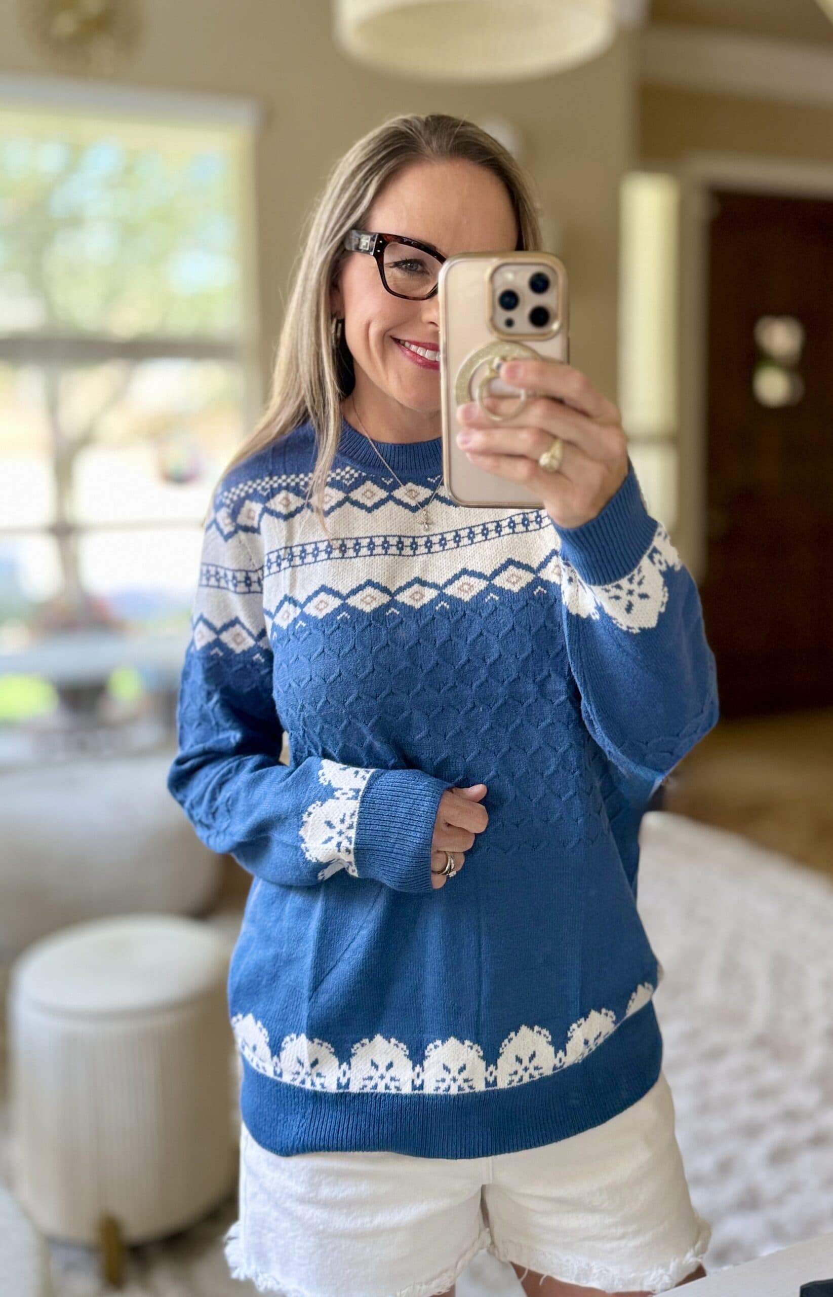 mary blue sweter