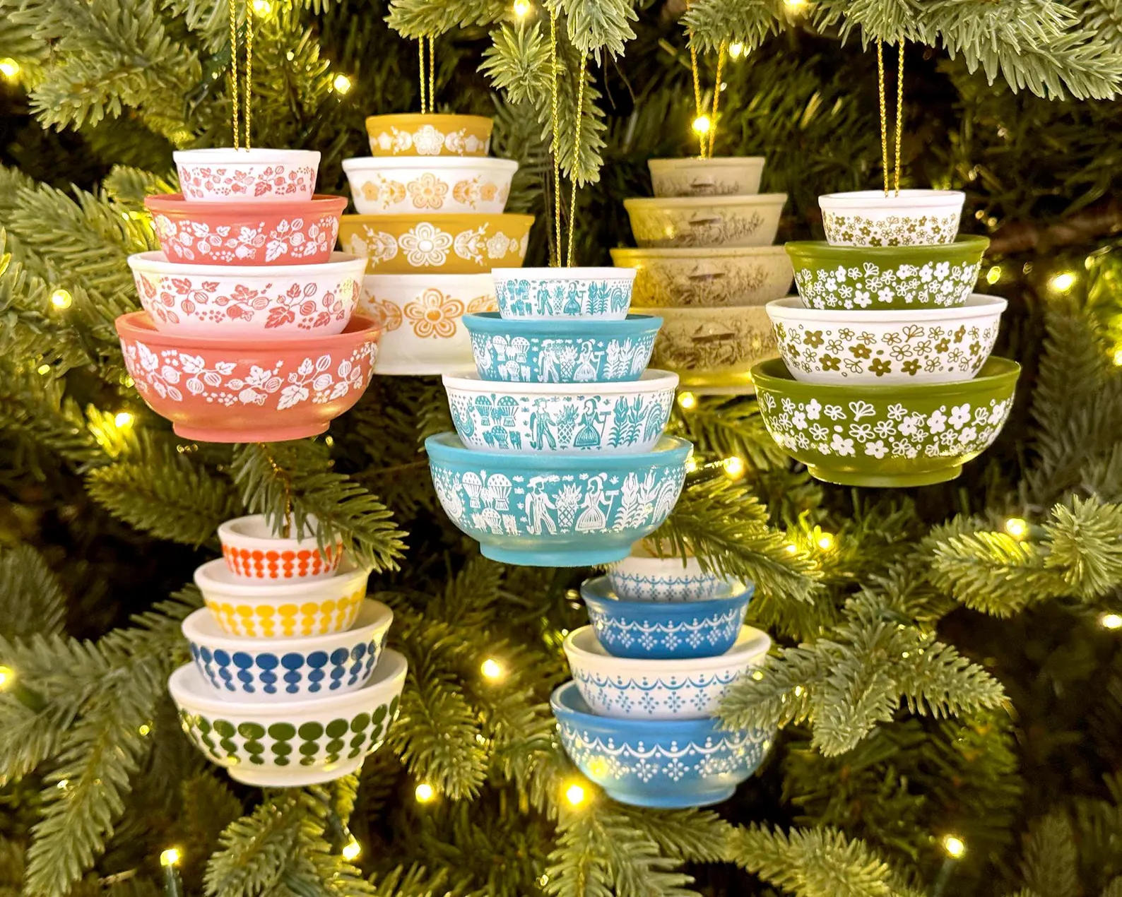 pyrex ornaments etsy