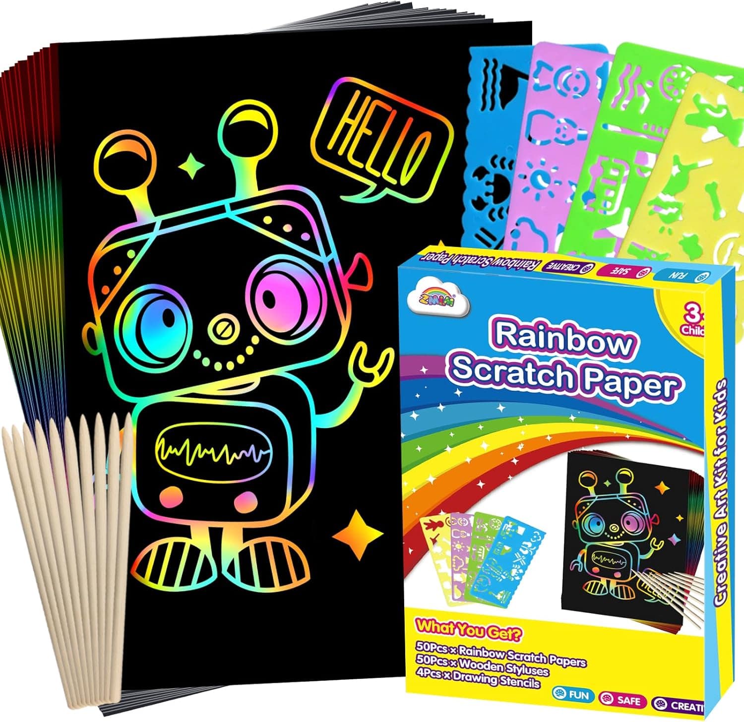 rainbow scratch art