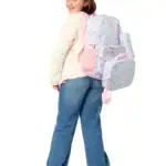 rainbow sugar Girls' Floral Backpack, Lunch Box, Pencil Case, Water Bottle and Carabiner, 5 Piece Set