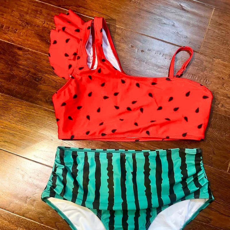 toddler girls watermelon swimsuit