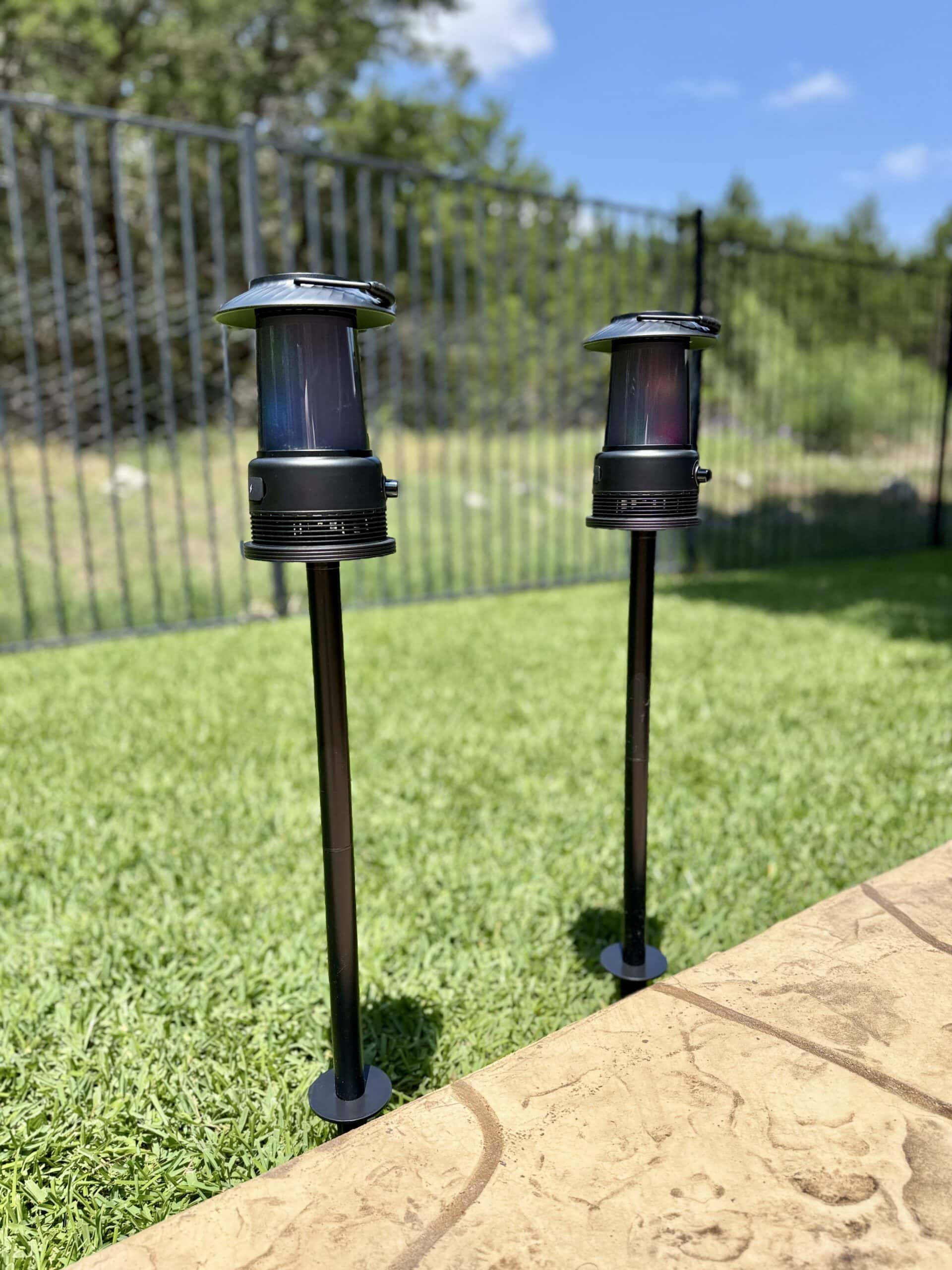 outdoor lantern speaker stakes