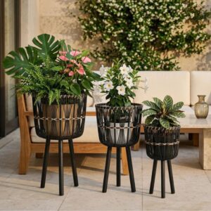 wicker plant stands