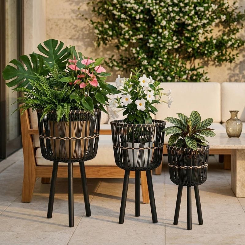 wicker plant stands