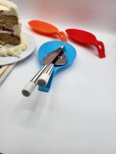 3 Piece Silicone Spoon Rest:Holder, Multicolor, Kitchen Utensil