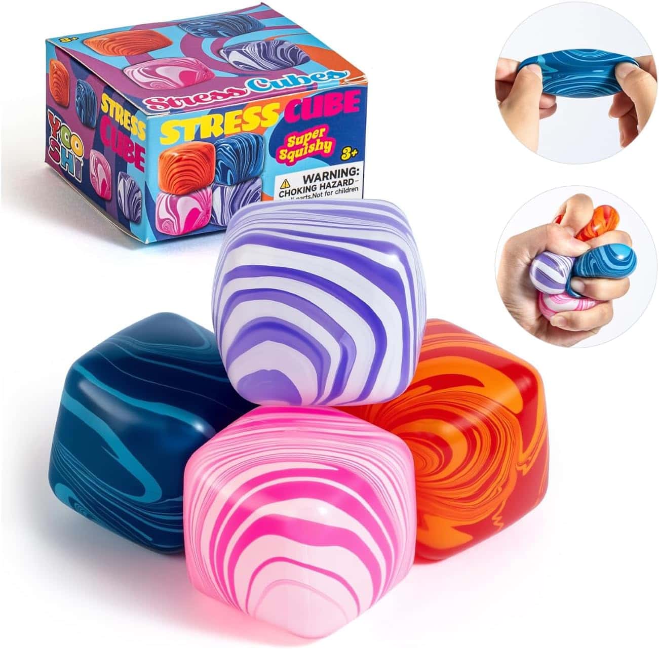 4 Pack Fidget Toys, Ice Cube Squishy Stress Cubes, Slow Rising Sensory Squishy Toys for Kids and Adults, Soft Squishies for Anxiety Relief, Classroom Prizes, Party Favors 4 Pack Fidget Toys, Ice Cube Squishy Stress Cubes, Slow Rising Sensory Squishy Toys for Kids and Adults, Soft Squishies for Anxiety Relief, Classroom Prizes, Party Favors