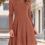 ANRABESS Women's Long Sleeve Mini Sweater Fall Dress