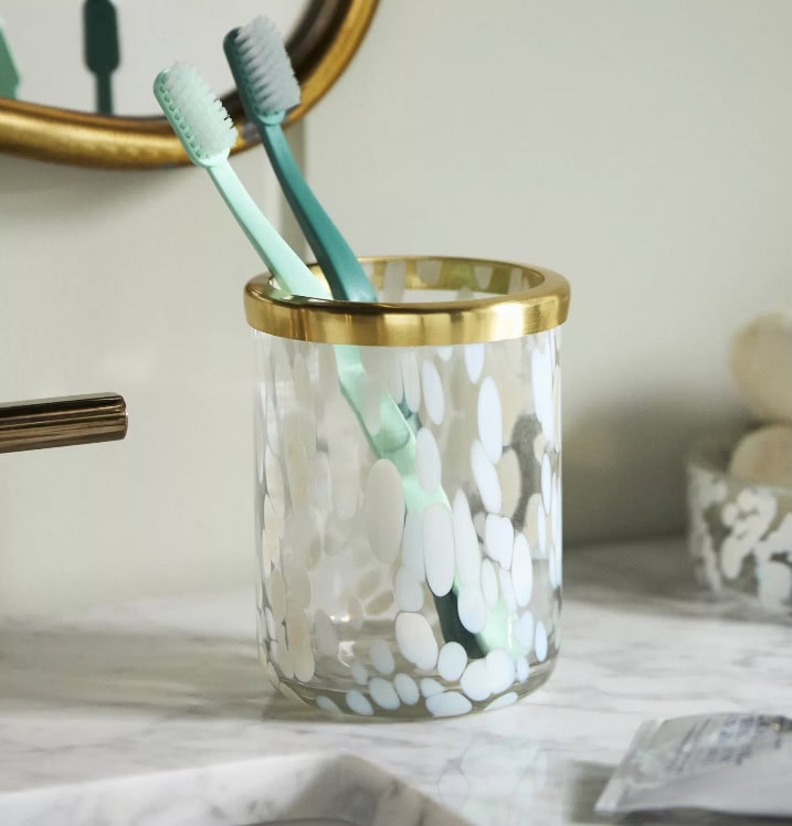 Anthropologie Bryn Glass Bath Tumbler