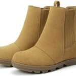 Athlefit Women's Hidden Heel Chelsea Ankle Wedge Boots