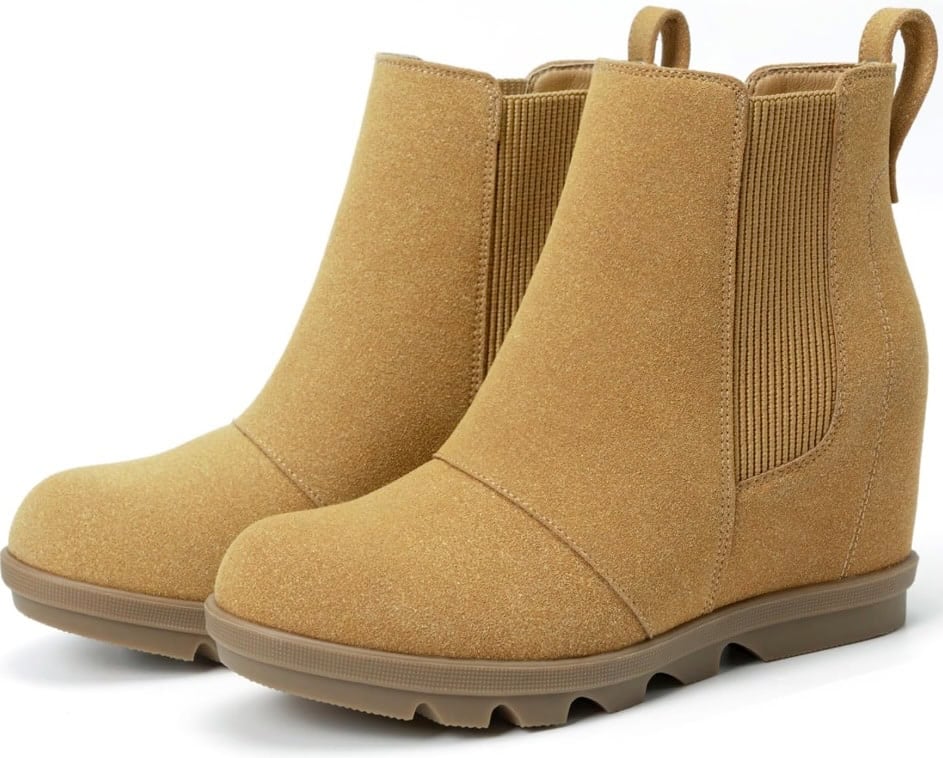 Athlefit Women's Hidden Heel Chelsea Ankle Wedge Boots
