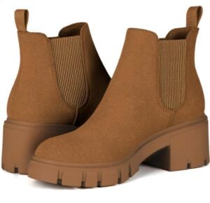 Athlefit Women's Slip on Chelsea Ankle Boots