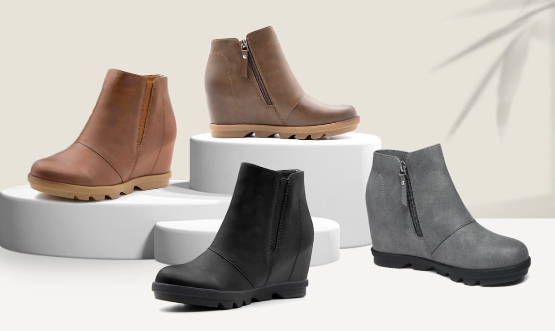 Athlefit Women's Wedge Ankle Booties