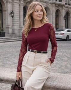 BTFBM Lace Long Sleeve Top