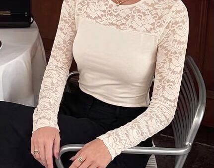 BTFBM Long Sleeve Lace Top Shirt