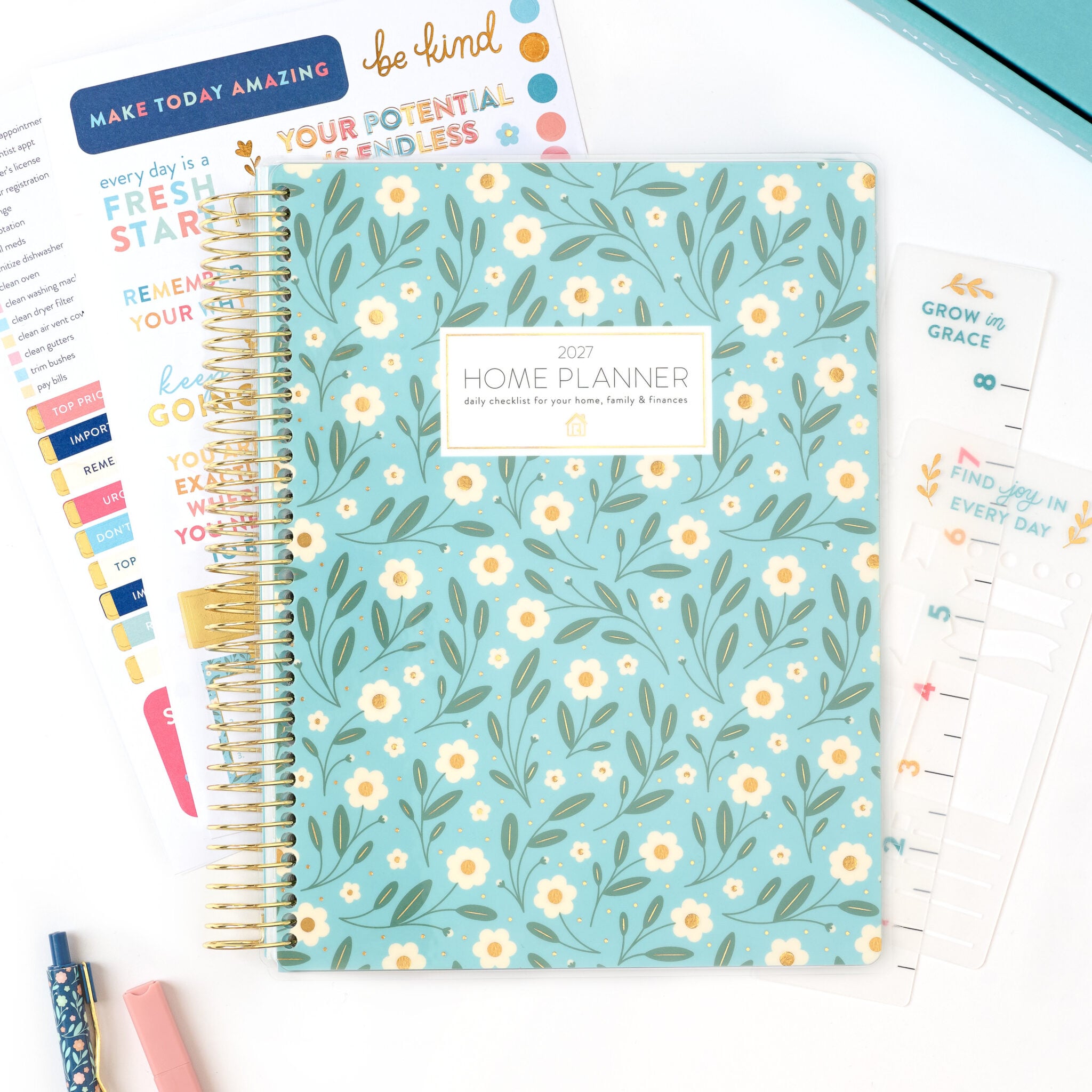 Blue Floral Home Planner 2027 COVR 005 Goldedit (1)