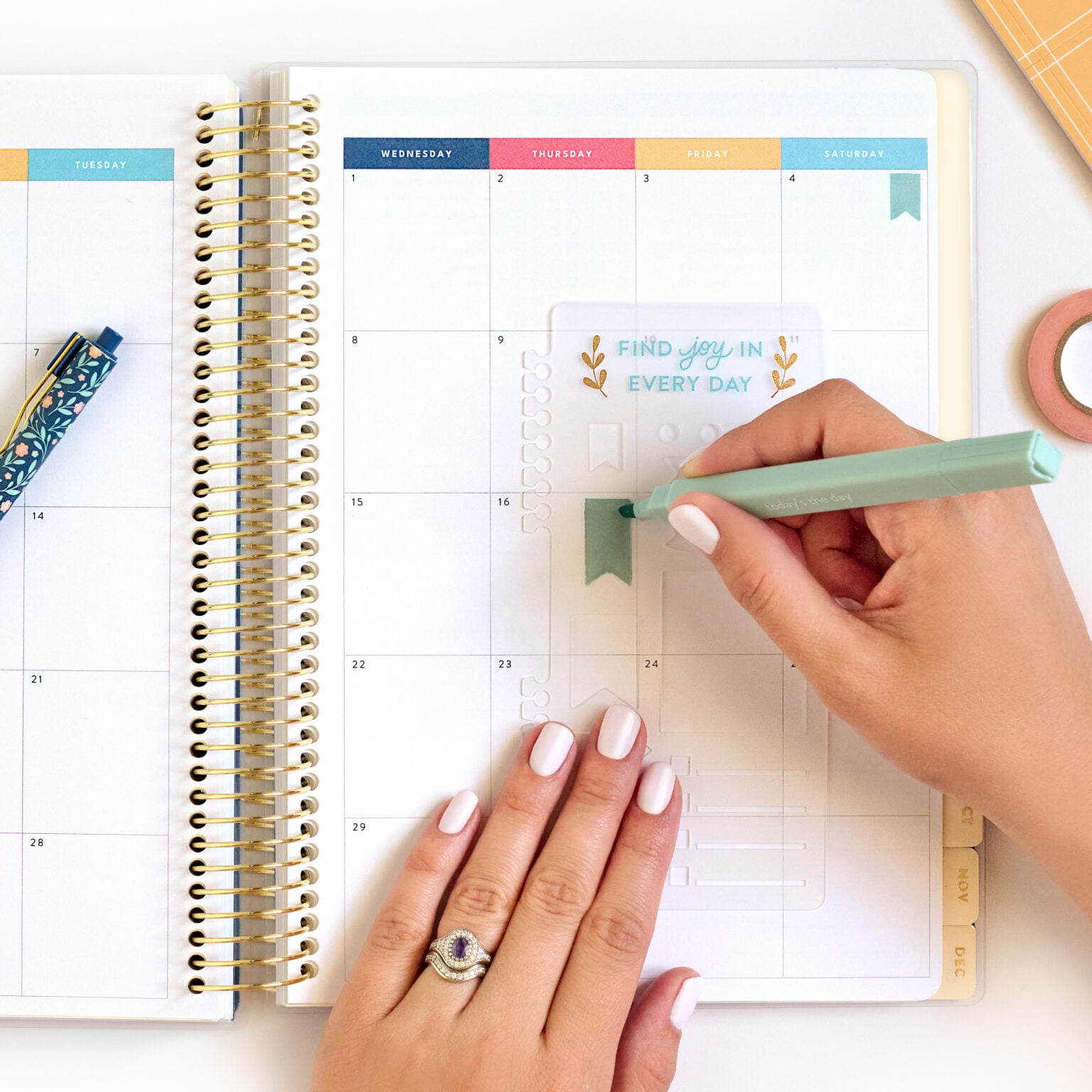 Blue Floral Home Planner 2027 PAGES 041 CREAM