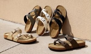 DREAM PAIRS Women's Leather Cork Footbed Summer Sandals
