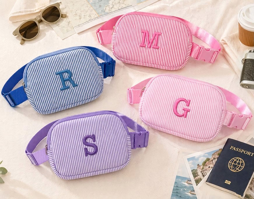 Fohufo Initial Fanny Pack Belt Bag