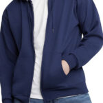Hanes Men's Zip up Hoodie, Ecosmart Fleece Full zip Hoodie for Men, Hooded Sweatshirt