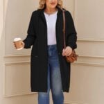 IN'VOLAND Women Plus Size Zip Up Hoodies Fleece Tunic Sweatshirt Jacket