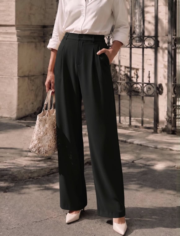 LOMON Womens Wide Leg Dress Pants