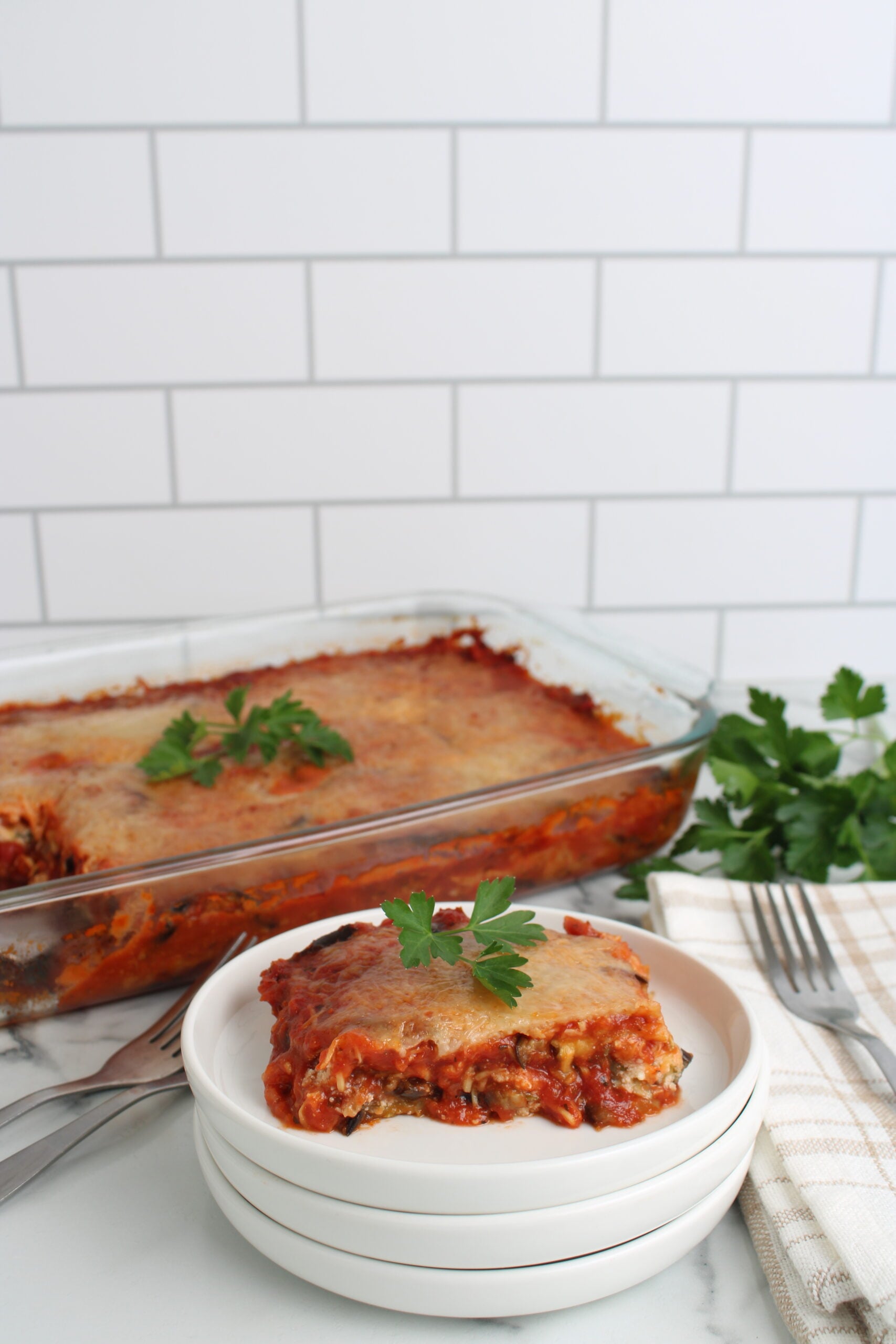 Lightened Up Eggplant Parmesan