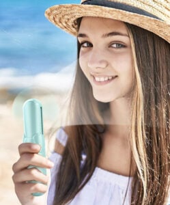 Mini Handheld Fan, Portable Hand Fan with USB Rechargeable, 2000 mAh Battery Operated, 3 Speeds Adjustable, 2 IN 1 Small Personal Pocket Fan for Women Girls Travel Outdoor