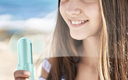 Mini Handheld Fan, Portable Hand Fan with USB Rechargeable, 2000 mAh Battery Operated, 3 Speeds Adjustable, 2 IN 1 Small Personal Pocket Fan for Women Girls Travel Outdoor