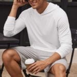PINSPARK Men's Lightweight Workout Hoodie White