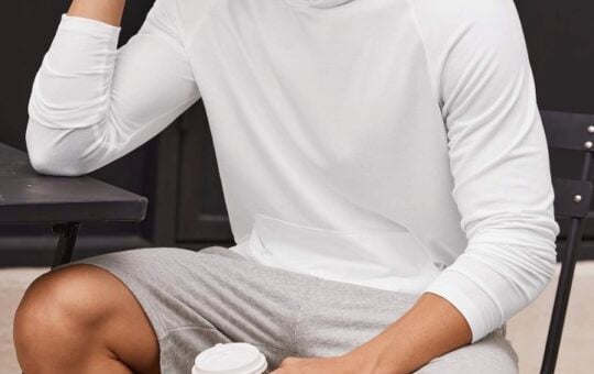 PINSPARK Men's Lightweight Workout Hoodie White