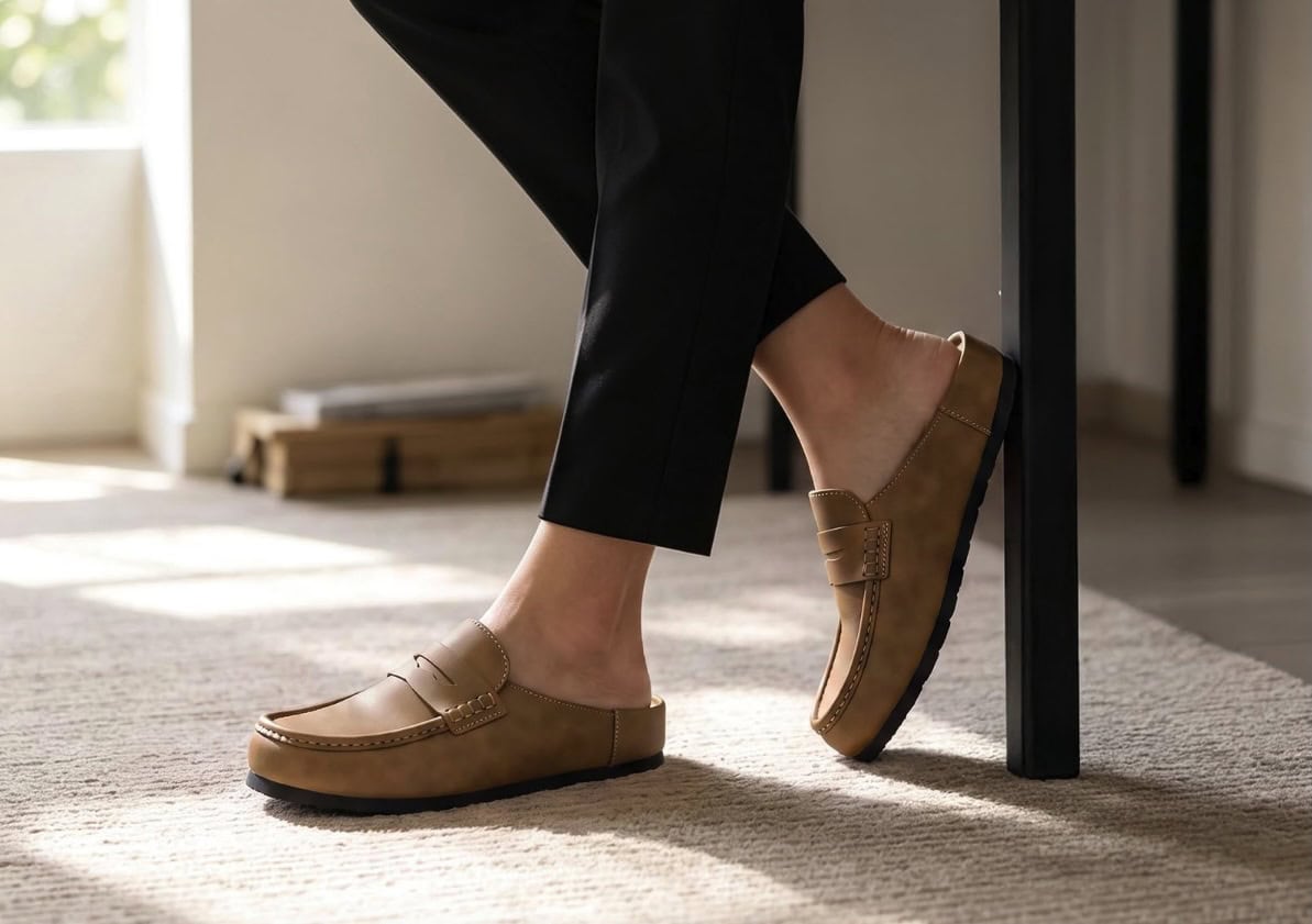Rihero Women's Suede Clogs Slip On Mules Shoes