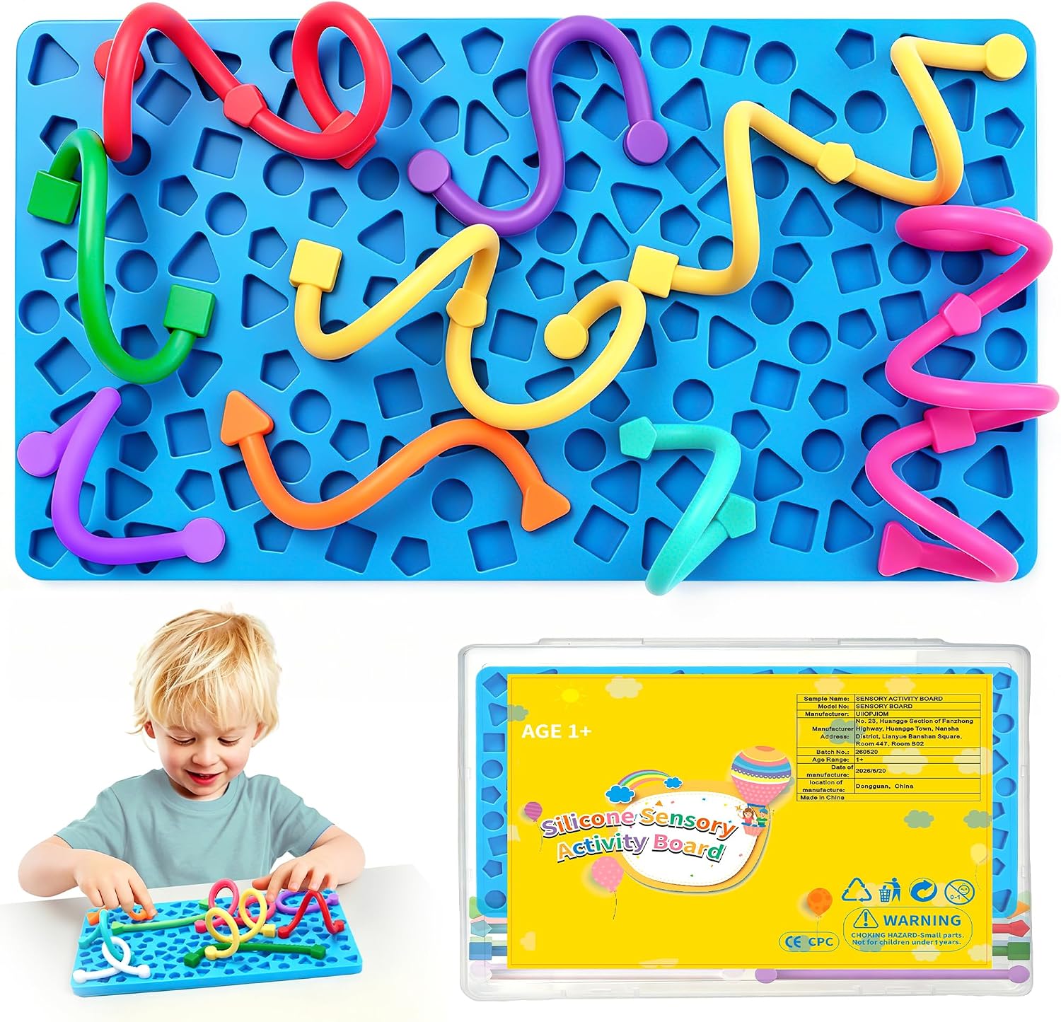 Sensory Activity Board Airplane Travel Essentials Fidget Toys for Toddlers Kids，Silicone Autism Quiet Calming Down Restaurant Car Ride Road Trip Toys