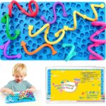 Sensory Activity Board Airplane Travel Essentials Fidget Toys for Toddlers Kids，Silicone Autism Quiet Calming Down Restaurant Car Ride Road Trip Toys