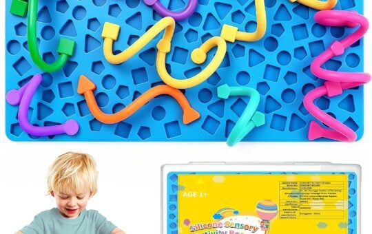 Sensory Activity Board Airplane Travel Essentials Fidget Toys for Toddlers Kids，Silicone Autism Quiet Calming Down Restaurant Car Ride Road Trip Toys