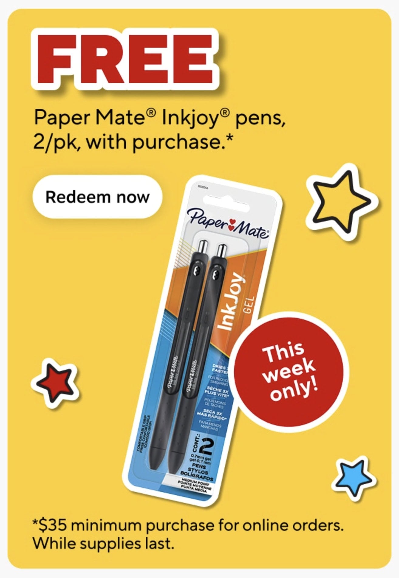 Staples Ink Joy Freebie
