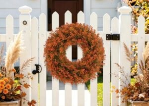 U'Artlines Fall Front Door Boxwood Wreath