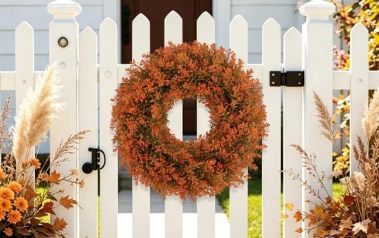U'Artlines Fall Front Door Boxwood Wreath