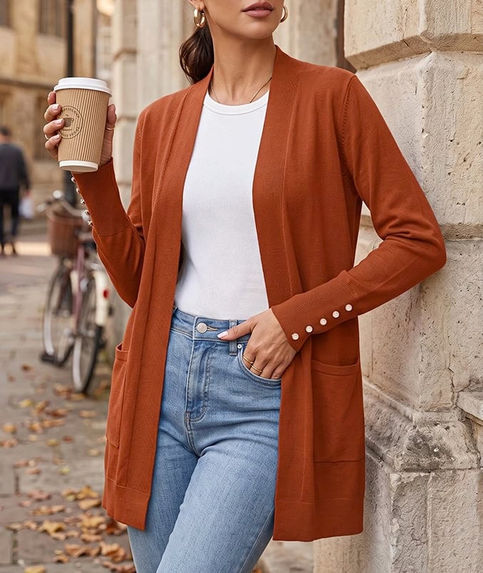 VIISHOW Women Open Front Cardigans with Pockets