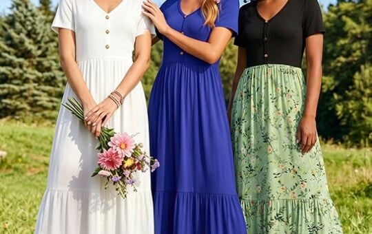 VIISHOW Women's Short Sleeve Maxi Dress