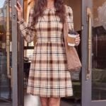 WIHOLL Womens Pleated Fall Dress