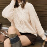 cream cable knit sweater