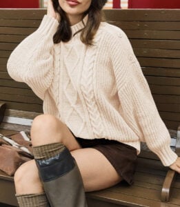 cream cable knit sweater
