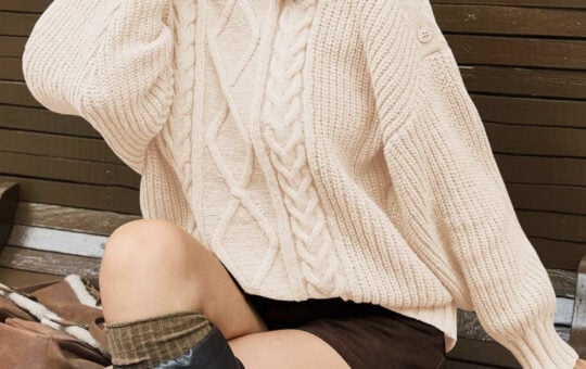 cream cable knit sweater