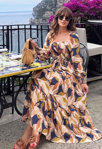 dowerme Women Fall Long Sleeve Boho Floral Maxi Dress dowerme Women Fall Long Sleeve Boho Floral Maxi Dress
