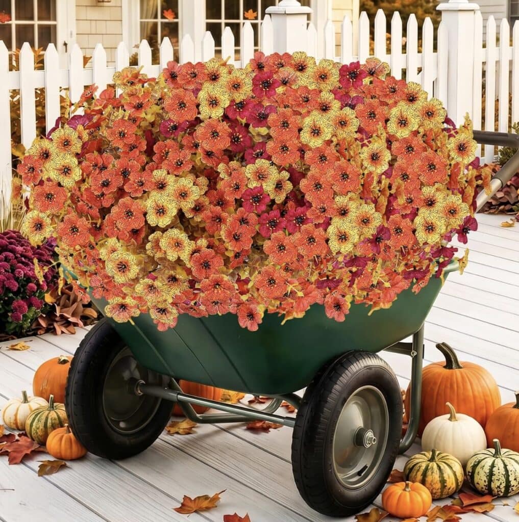 fake fall mums