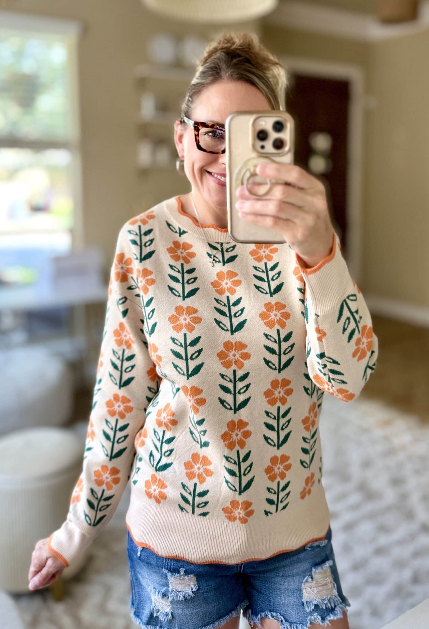 floral sweater